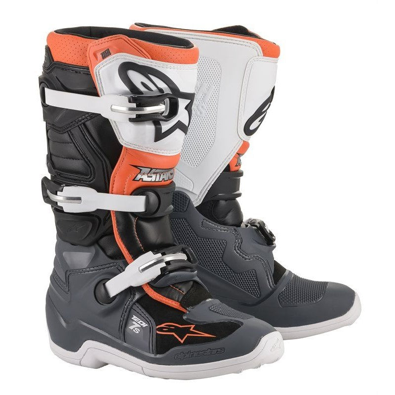 botas-crianca-alpinestars-tech-7-preto-cinza-branco-laranja