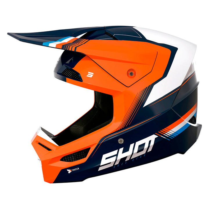 CASCO SHOT RACE TRACER NARANJA NEÓN BRILLO