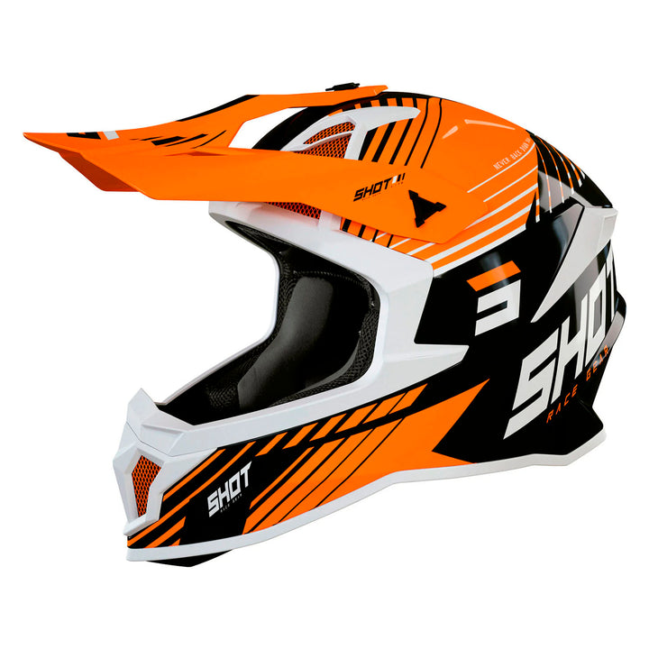 CASCO SHOT LITE FURY NEGRO / NARANJA NEÓN BRILLO