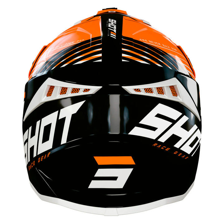 CASCO SHOT LITE FURY NEGRO / NARANJA NEÓN BRILLO