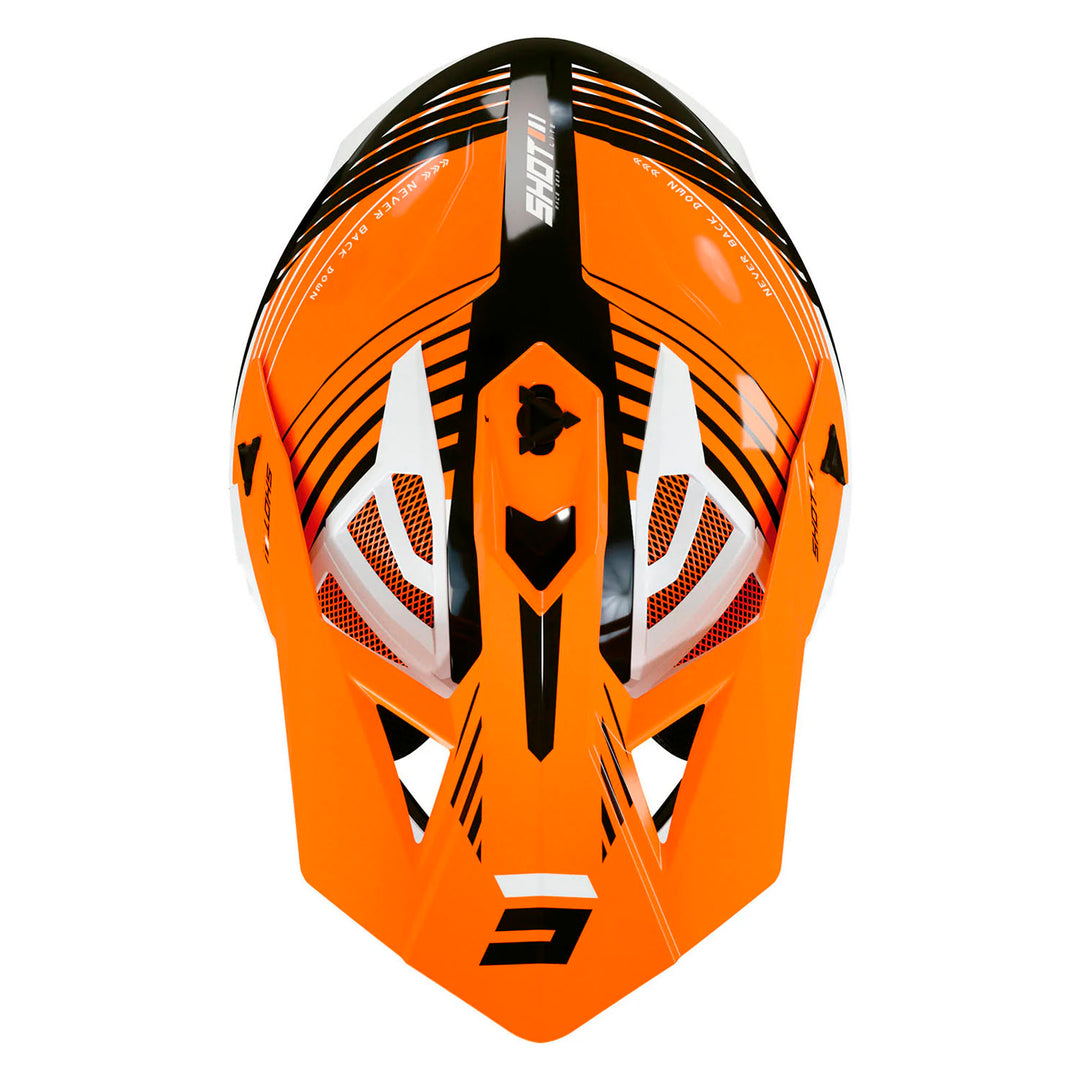 CASCO SHOT LITE FURY NEGRO / NARANJA NEÓN BRILLO