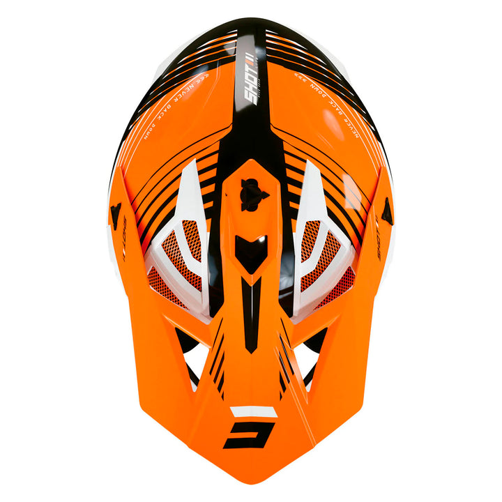 CASCO SHOT LITE FURY NEGRO / NARANJA NEÓN BRILLO