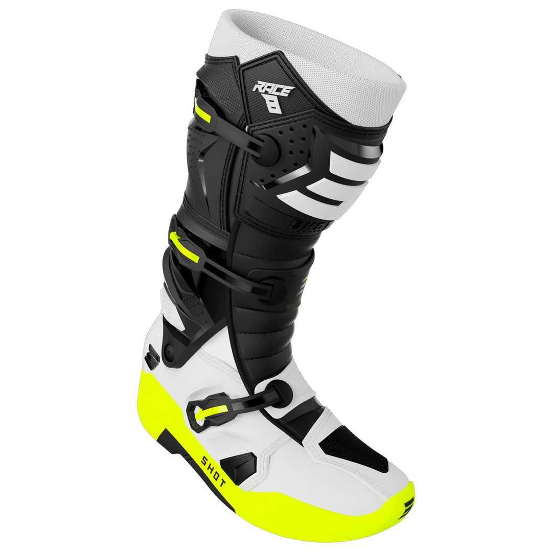 botas-shot-race-8-black-white-neon-yellow-front