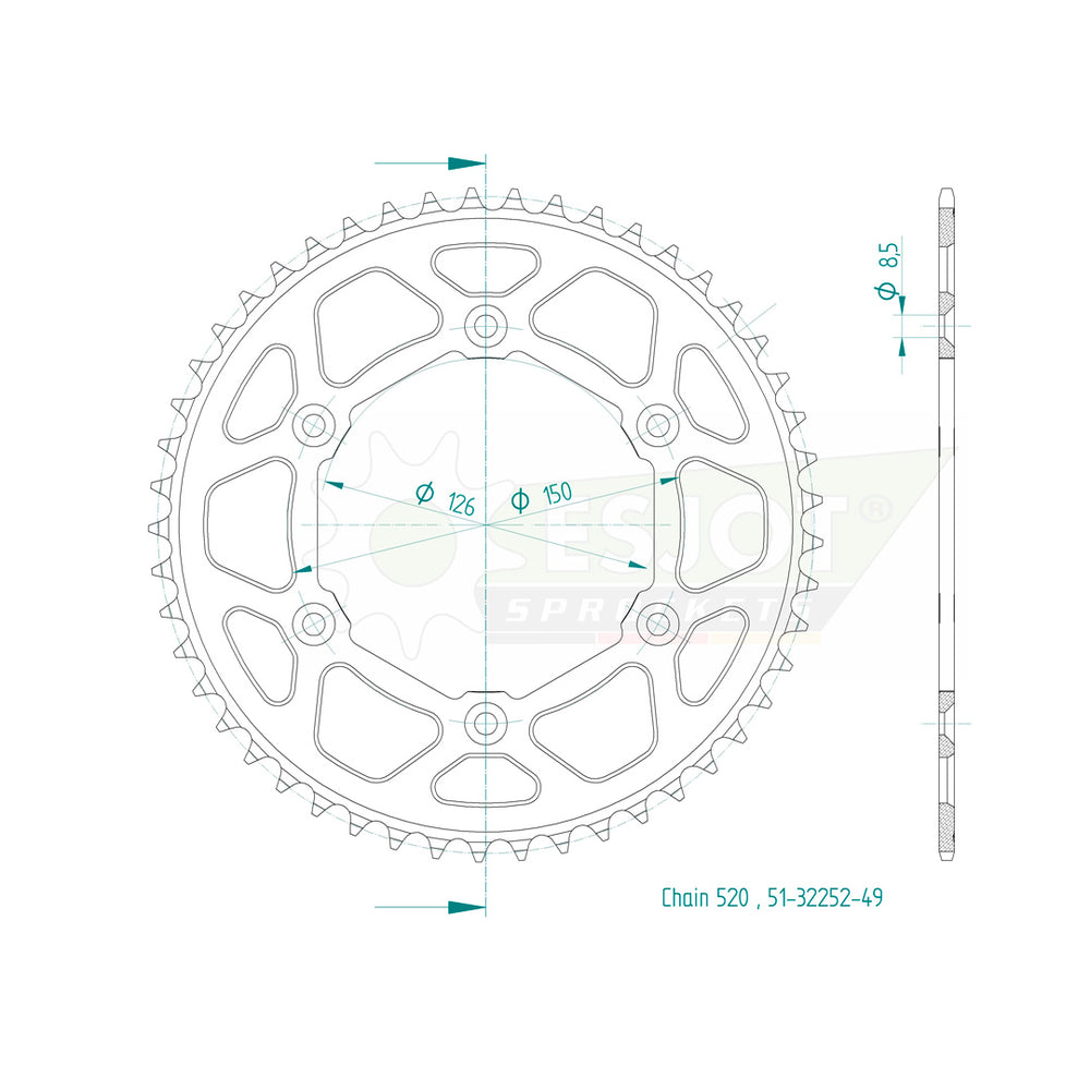 cremalheira-esjot-aluminio-ducat-desmo-450-mx-2025-2026-51-32252-49-dim