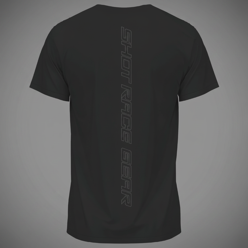 T-shirt urban black back - grey garage background